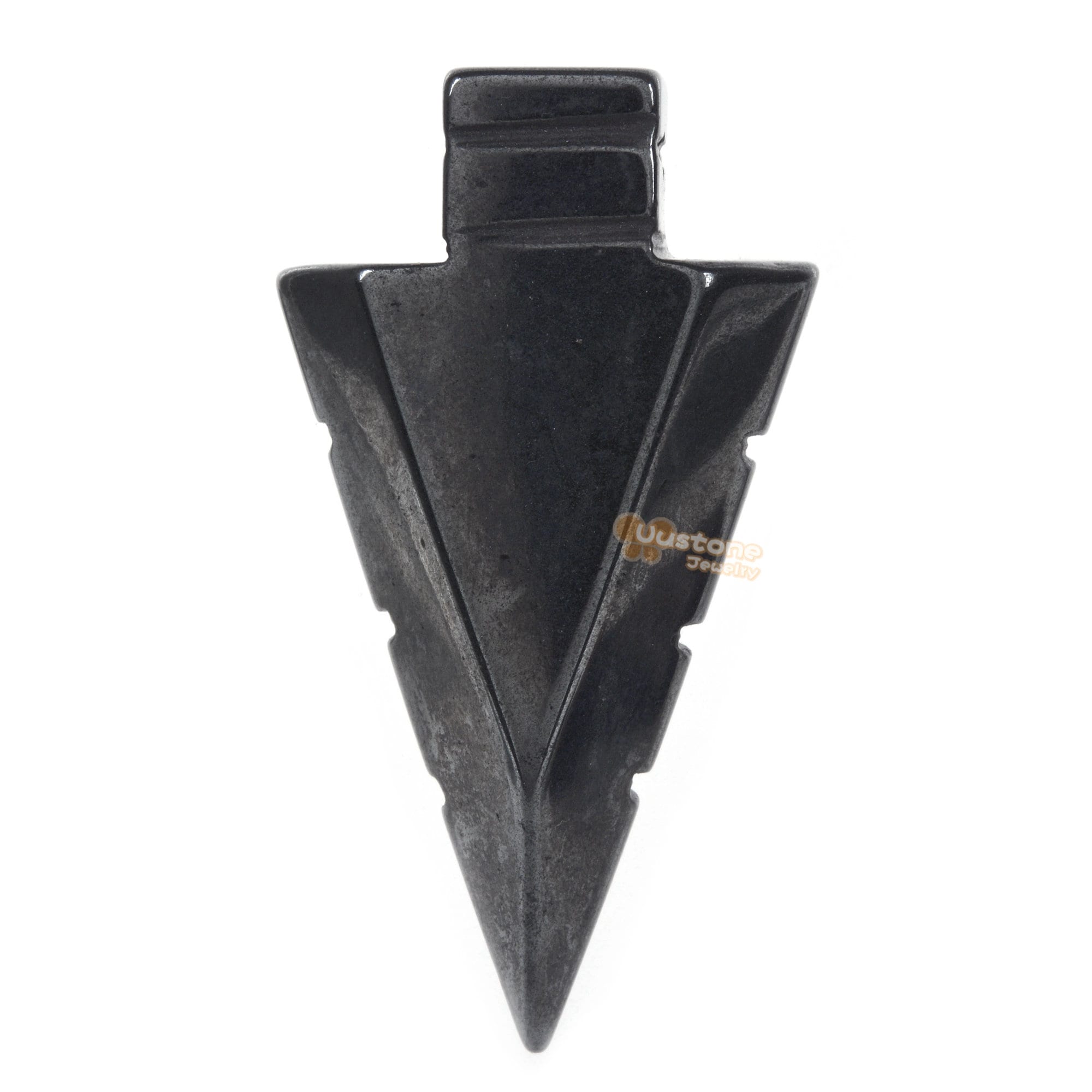 Gemstone 52-54mm Hematite Arrowhead Spearhead Healing Stone Crystal Amulet Pendant