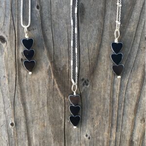 Hematite / Hematite Heart / Hematite Necklace / Hematite Pendant / Dainty Hematite  / Chakra Jewelry / Sterling Silver