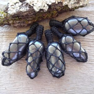Hematite Macrame Pendant Necklace, Grounding Balance Stone Pendant, Men's Gift Idea, For Him, Husband, Dad