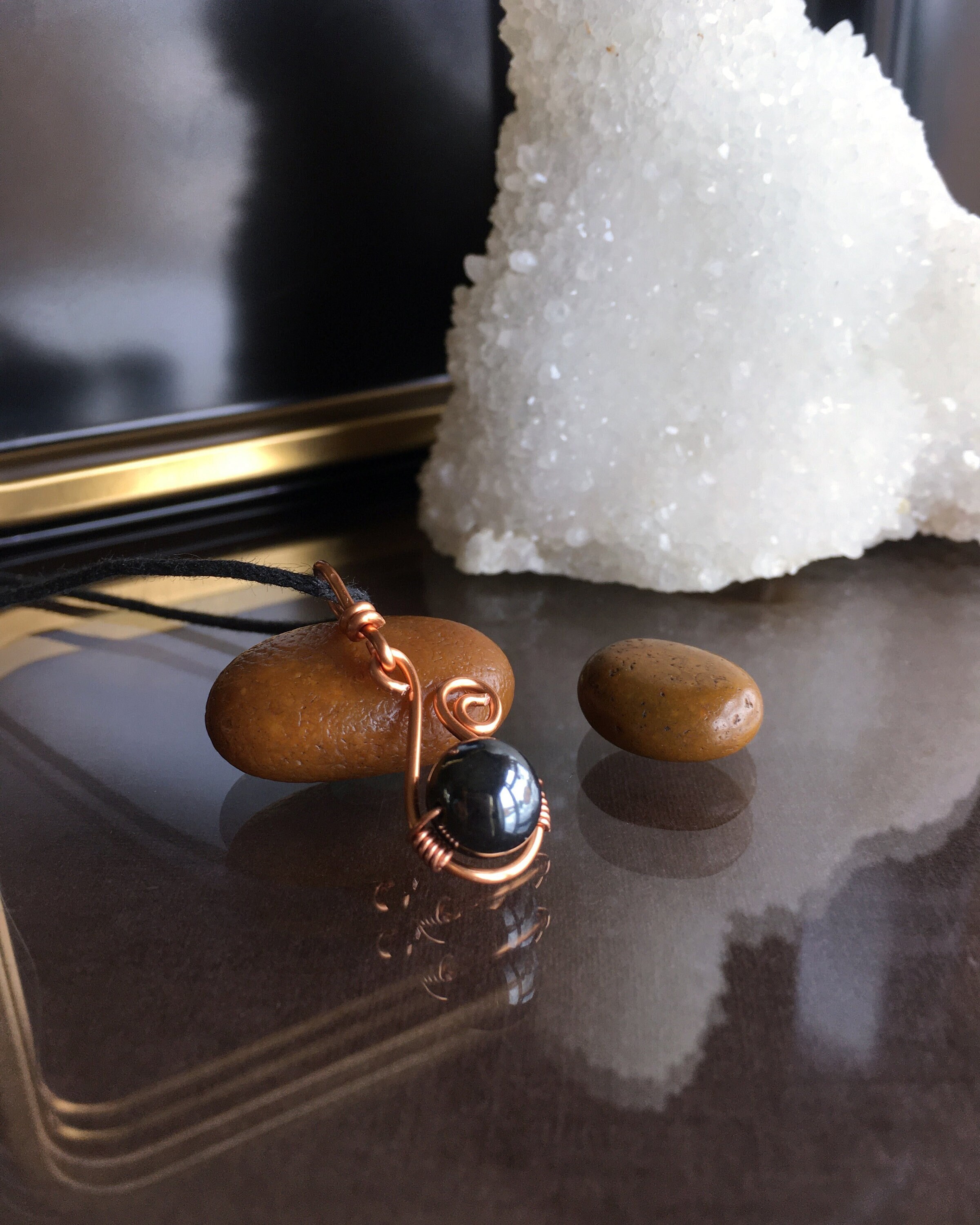 Hematite Pendant Necklace: Grounding Stone Jewelry Hematite Pendant Necklace: Grounding Stone Jewelry