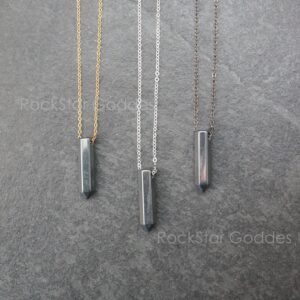 Hematite Necklace, Hematite Jewelry, Hematite Pendant, Silver Hematite Necklace, Gold Hematite Necklace, Protection Jewelry