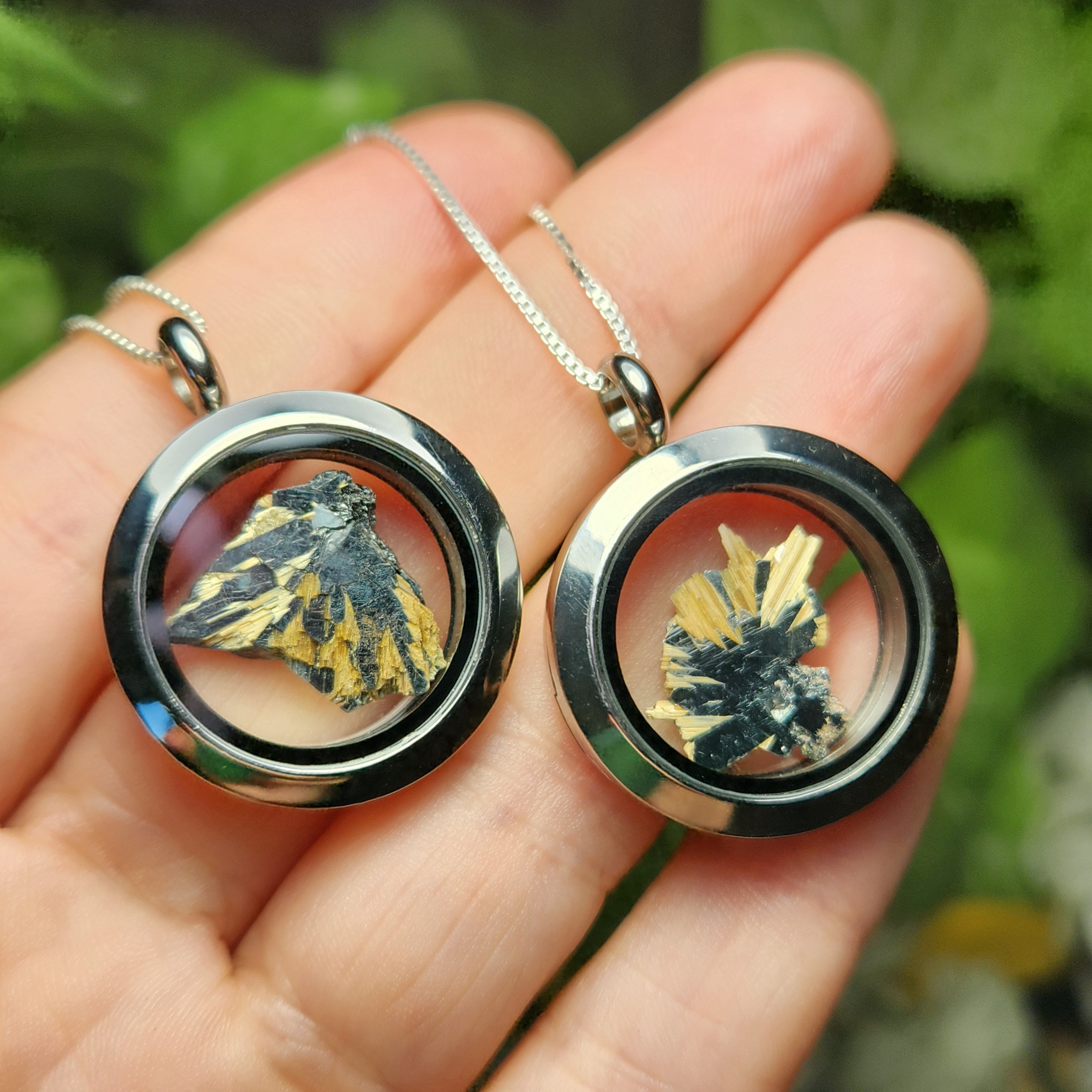 Hematite Rutile Pendant Locket, Hematite Necklace