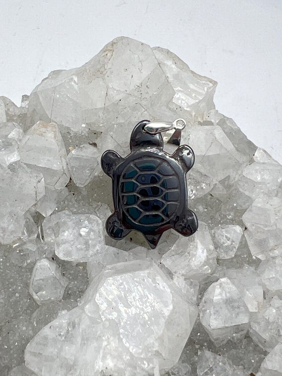 Hematite Turtle Pendant