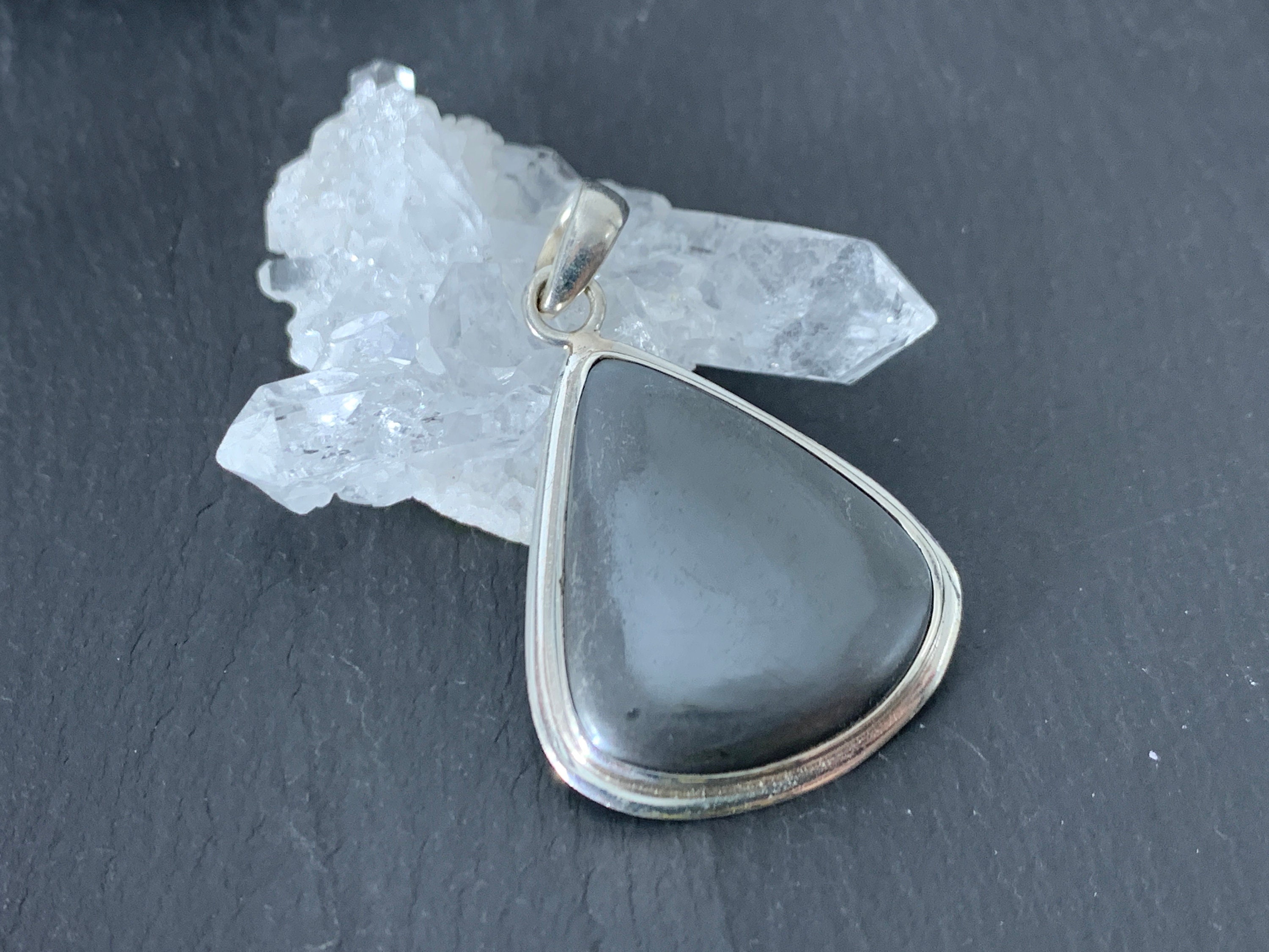 Hematite Zodiac Pendant Necklace: Aries And Aquarius Gemstone