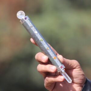 Hematite Chakra Wand: 8-Faceted Energy Gemstone, 200MM