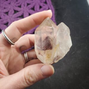 Hematite Phantom Quartz Crystal Twin Point Indian Stone Inclusion Phantom Crystal Inclusions Terminated Karur Tamil Nadu India