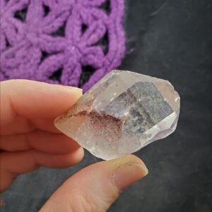 Hematite Phantom Quartz Crystal Point Indian Stone Inclusion Phantom Crystal Inclusions Terminated Karur Tamil Nadu India
