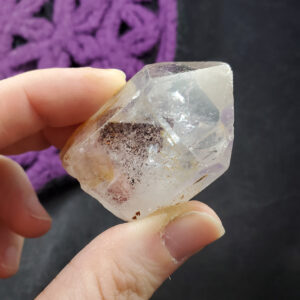 Hematite Phantom Quartz Crystal Point Indian Stone Inclusion Phantom Crystal Inclusions Terminated Karur Tamil Nadu India