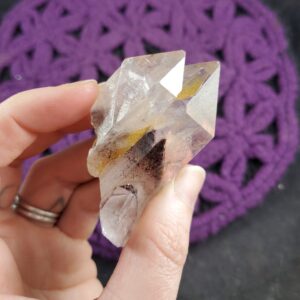 Hematite Phantom Quartz Crystal Twin Point Indian Stone Inclusion Phantom Crystal Inclusions Terminated Karur Tamil Nadu India