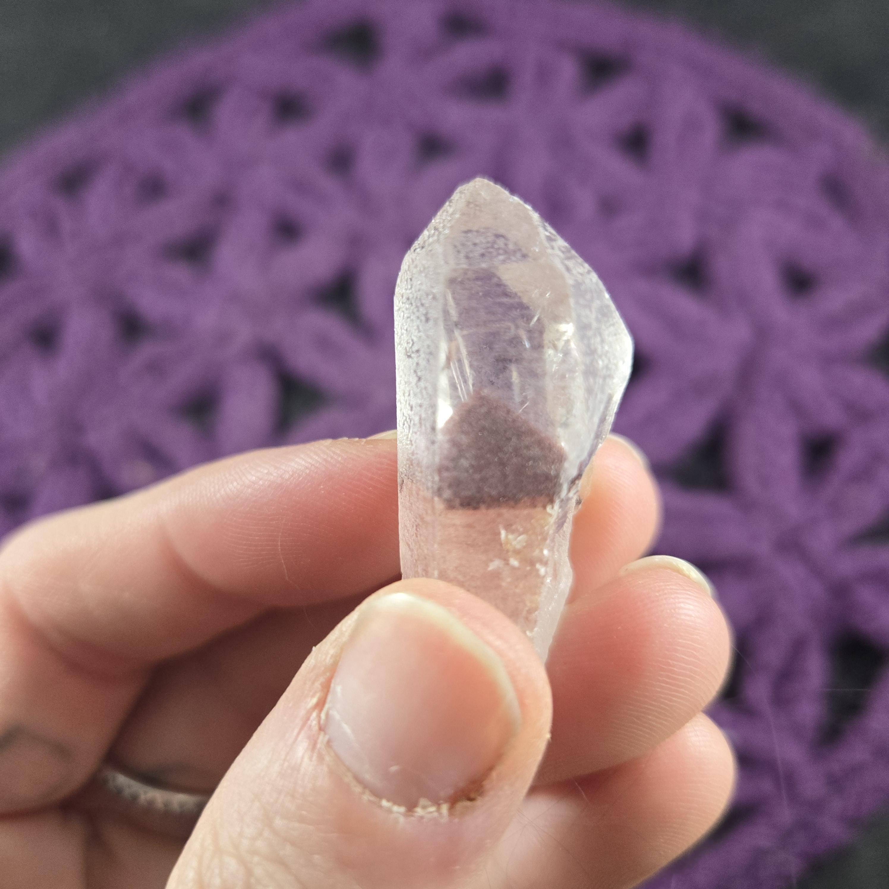 Hematite Phantom Quartz Crystal Point Indian Stone Inclusion Terminated Karur Tamil Nadu India Hematite Phantom Quartz Crystal Point Indian Stone Inclusion Terminated Karur Tamil Nadu India