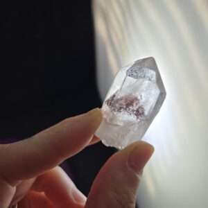 Hematite Phantom Quartz Crystal Point Indian Stone Inclusion Terminated Karur Tamil Nadu India