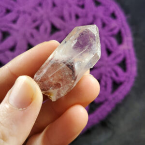 Hematite Phantom Quartz Crystal Point Indian Stone Inclusion Phantom Crystal Inclusions Terminated Karur Tamil Nadu India