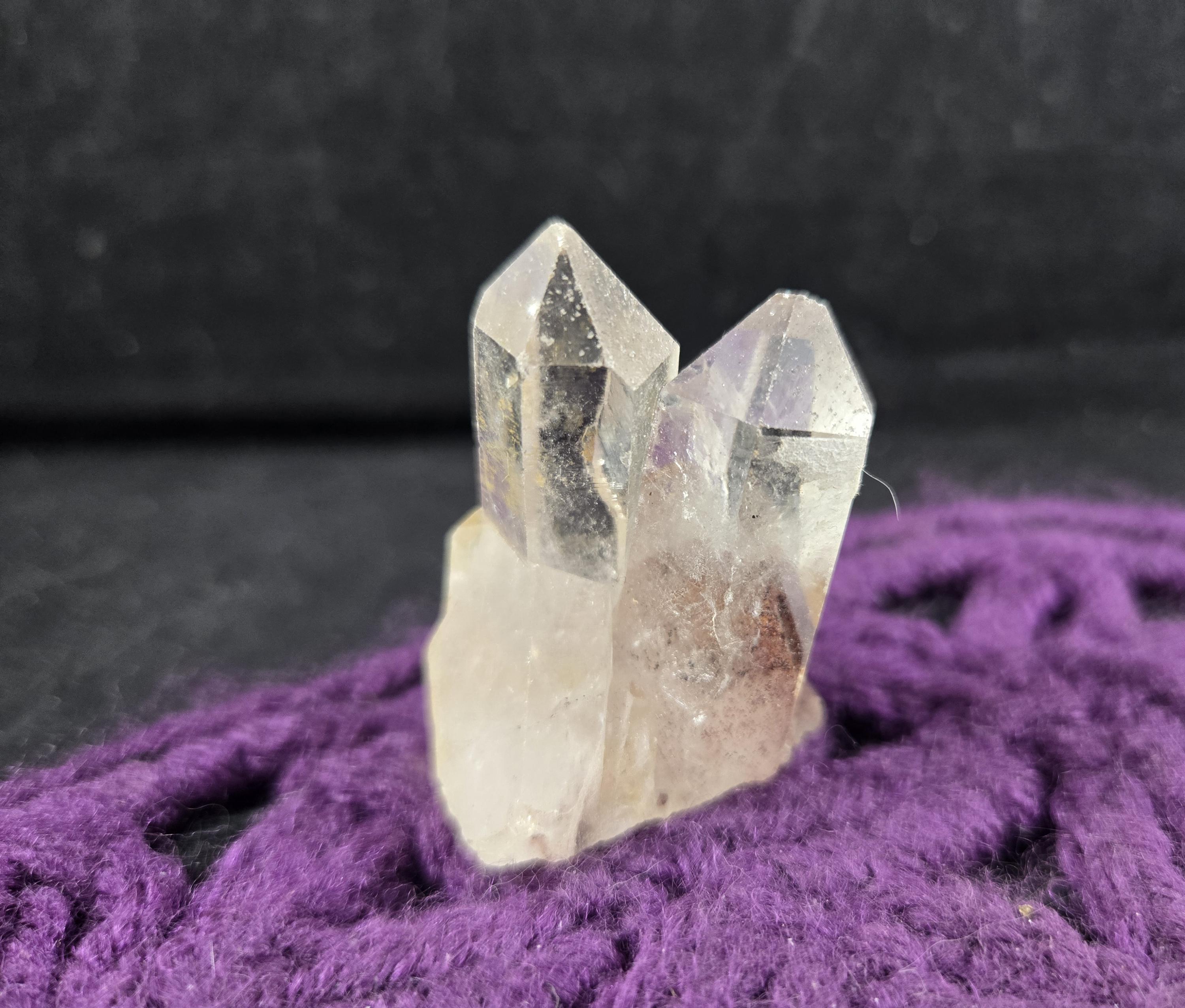 Hematite Phantom Quartz Crystal Point Indian Stone Inclusion Phantom Crystal Inclusions Terminated Karur Tamil Nadu India