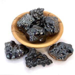Botryoidal Bubble Hematite Raw Natural Form Hematite Stone Healing Silver Smooth Shard 1.5''