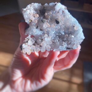 Clear Quartz Cluster With Red Hematite & Pyrite, Raw Healing Crystal, Root Chakra, 3"