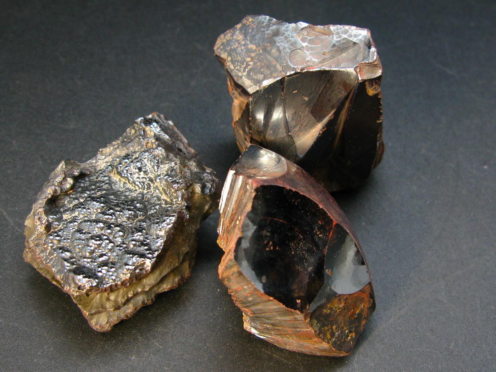 Kidney Ore!! Lot Of Three Rough Brilliant Silvery Black Botryoidal Bubbles Hematite From Morocco Kidney Ore!! Lot Of Three Rough Brilliant Silvery Black Botryoidal Bubbles Hematite From Morocco