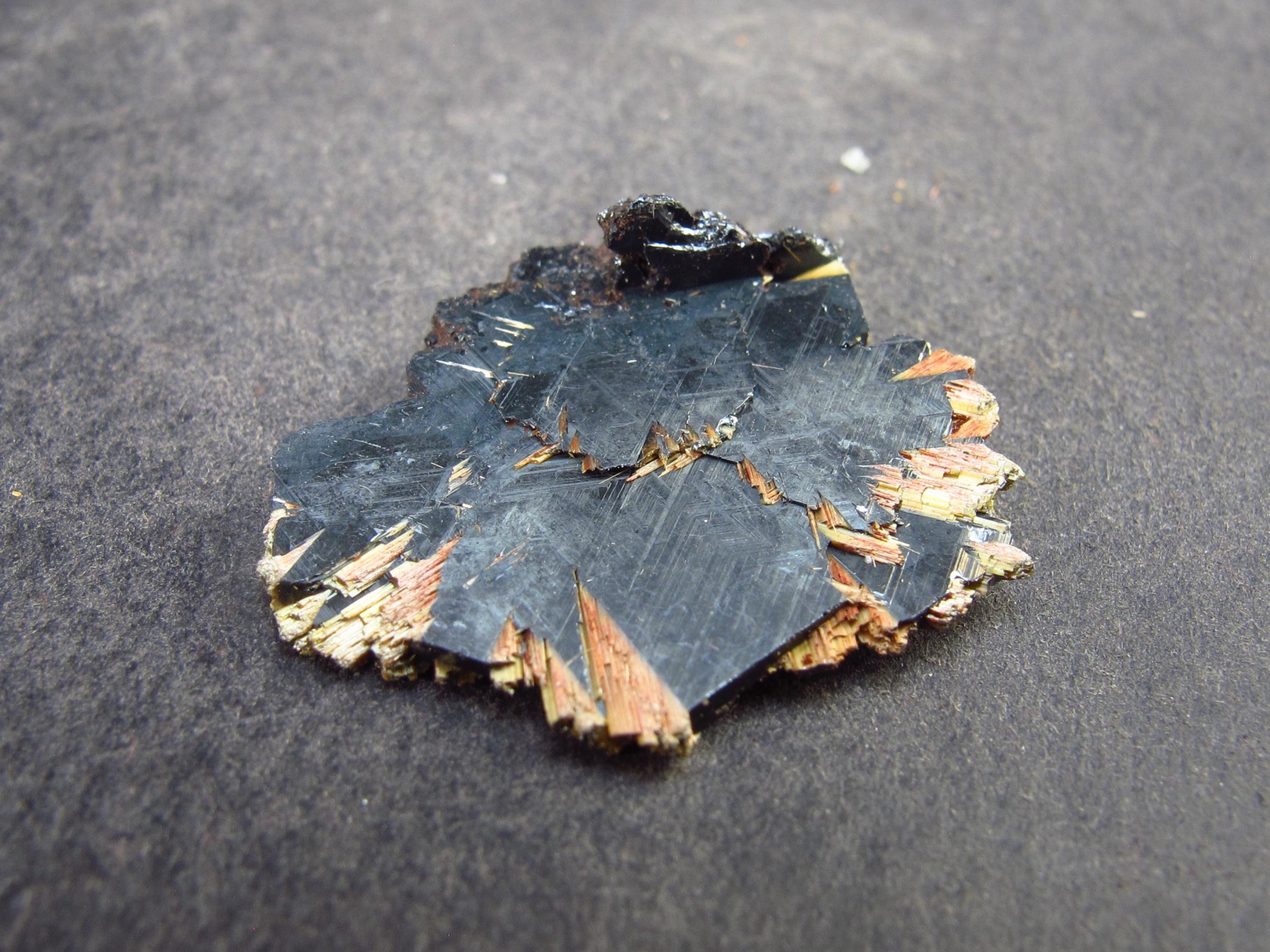 Large Hematite And Rutile Cluster From Brazil - 1.0" - 3.2 Grams