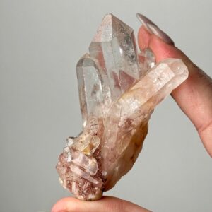 Hematite Phantom Quartz | 56g | - #4 (raw Clear Crystal Specimen, Root Chakra, Healing Stone, Grounding)