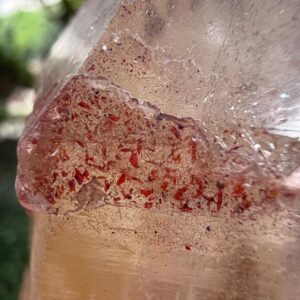 Strawberry Quartz Record-keeper Colorful Phantom Crystal / limonite Goethite Included / hematite Crystal Specimen / meditation Stone-458 G