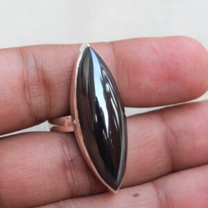 Hematite Ring, 925 Sterling Silver Handmade Jewelry, Magnetic Gemstones, Chrome Color Natural Healing Gemstone, Boho Ring, Spiritual Jewelry