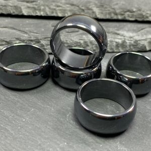 Hematite Ring: Balancing Energy Stone - Wide 10mm Band