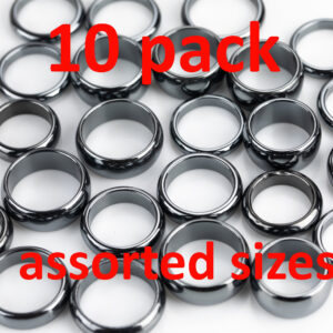 Pack Of 10 Domed Hematite Rings Hematite Ring Negative Energy Rings Wholesale Bulk Mix
