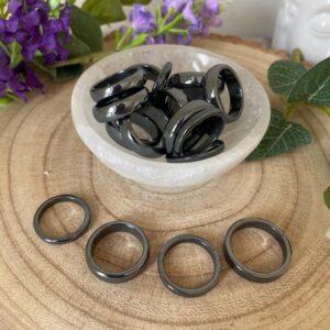 Hematite Rings Solid Band Difference Sizes