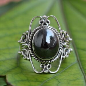 Hematite ring Sterling Silver handmade jewelry Statement Jewelry, gift for her