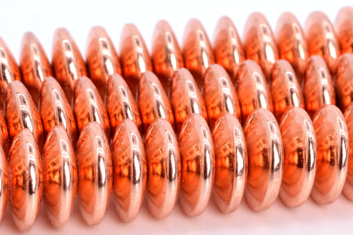 10x3mm 18k Rose Gold Tone Hematite Beads Grade Aaa Natural Gemstone Rondelle Loose Beads 15.5" / 7.5" Bulk Lot Options (106945) 10x3mm 18k Rose Gold Tone Hematite Beads Grade Aaa Natural Gemstone Rondelle Loose Beads 15.5" / 7.5" Bulk Lot Options (106945)