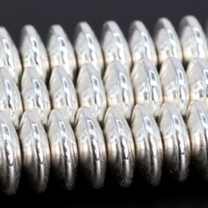 10x3MM 18k White Gold Tone Hematite Beads Grade AAA Natural Gemstone Rondelle Loose Beads 15.5" / 7.5" Bulk Lot Options (106944)