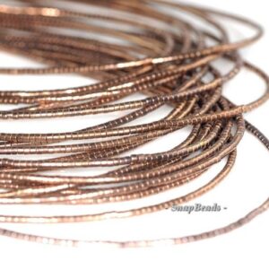 1x1mm Bronze Hematite Gemstone Heishi Rondelle Slice Loose Beads 16 inch Full Strand (90185725-839)