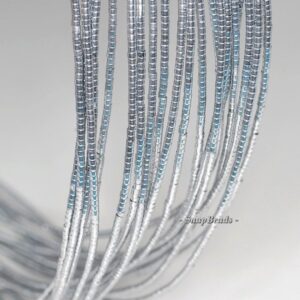 1x1mm Silver Hematite Gemstone Heishi Rondelle Slice 1x1mm Loose Beads 16 inch Full Strand LOT 1,2,6,12 and 50 (90185726-839)