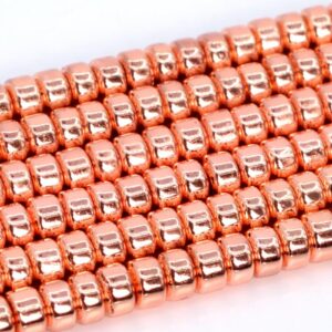 3x2MM 18k Rose Gold Tone Hematite Beads Grade AAA Natural Gemstone Full Strand Rondelle Loose Beads 15.5" Bulk Lot Options (106934-2221)