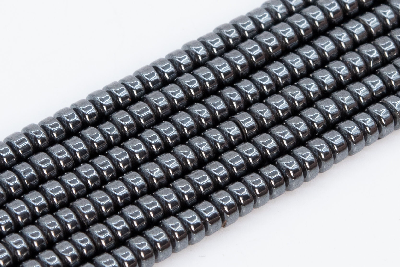 3x2mm Black Hematite Beads Grade Aaa Natural Gemstone Rondelle Loose Beads 15" Bulk Lot Options(101388-526)