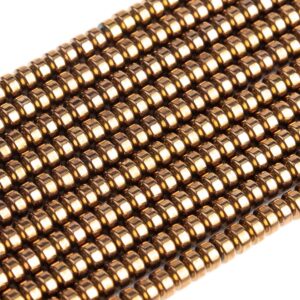3x2MM Bronze Tone Hematite Beads Grade AAA Gemstone Full Strand Rondelle Loose Beads 15.5" Bulk Lot Options (101412-371)
