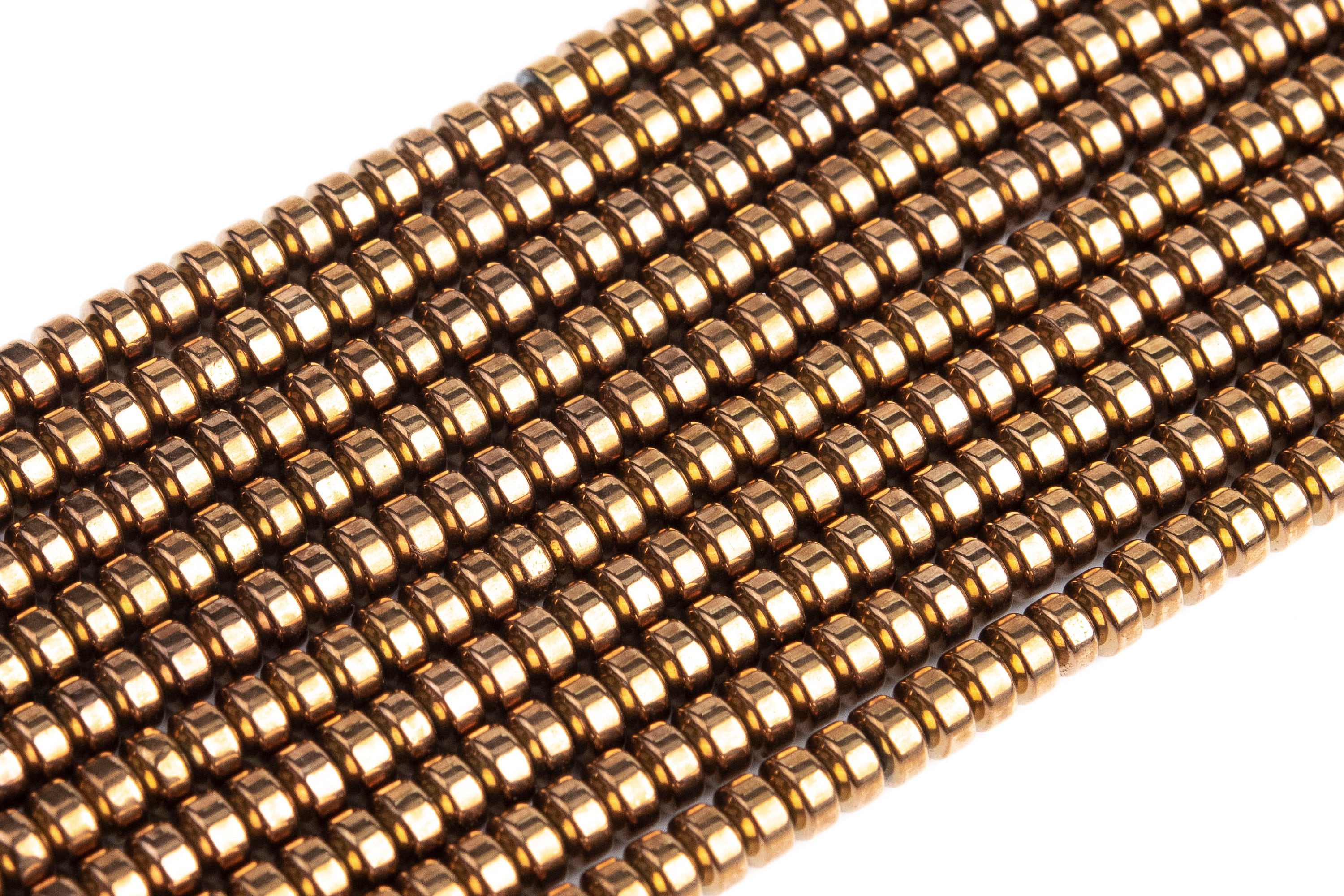 3x2mm Bronze Tone Hematite Beads Grade Aaa Gemstone Full Strand Rondelle Loose Beads 15.5" Bulk Lot Options (101412-371)