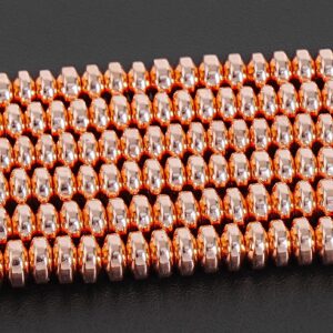 4x2MM 18k Rose Gold Tone Hematite Beads Grade AAA Natural Gemstone Rondelle Loose Beads 16" / 7.5" Bulk Lot Options (106937)