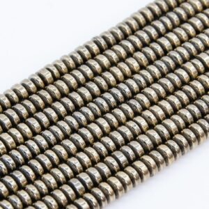 4x2MM Champagne Gold Hematite Beads Grade AAA Gemstone Rondelle Loose Beads 15" / 7.5" Bulk Lot Options (101393)