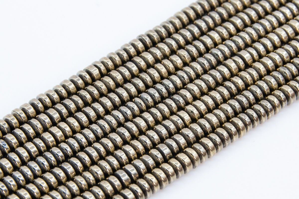 4x2mm Champagne Gold Hematite Beads Grade Aaa Gemstone Rondelle Loose Beads 15" / 7.5" Bulk Lot Options (101393)