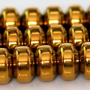 4x2MM Gold Hematite Beads Grade AAA Gemstone Rondelle Loose Beads 15" / 7" Bulk Lot Options (101402)