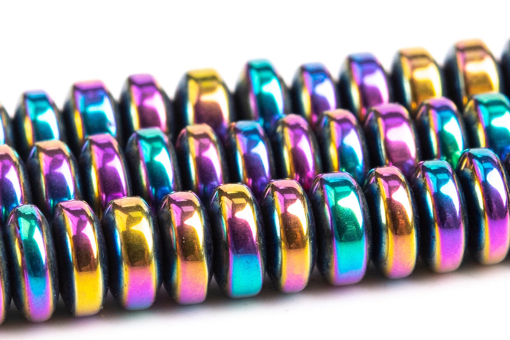 4x2mm Rainbow Hematite Beads Grade Aaa Natural Gemstone Rondelle Loose Beads 15.5" / 7.5" Bulk Lot Options (101409) 4x2mm Rainbow Hematite Beads Grade Aaa Natural Gemstone Rondelle Loose Beads 15.5" / 7.5" Bulk Lot Options (101409)