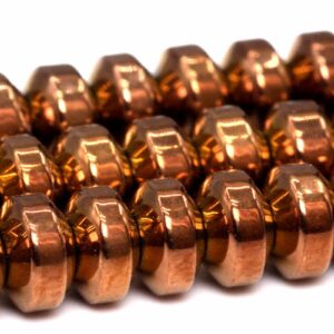 4x2MM Rose Gold Hematite Beads Grade AAA Natural Gemstone Rondelle Loose Beads 15" / 7" Bulk Lot Options (101413)