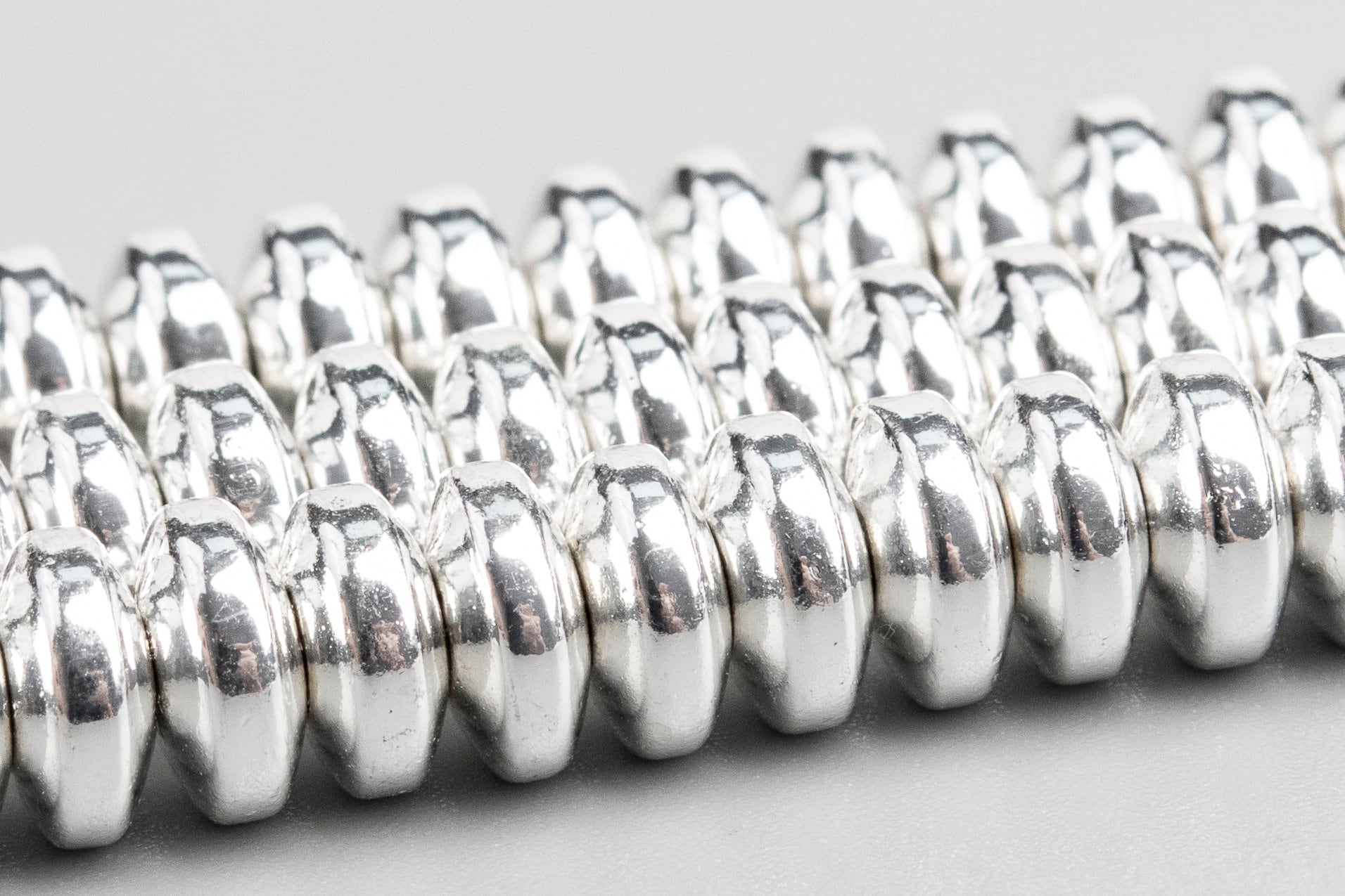 6x1.5mm 18k White Gold Tone Hematite Beads Grade Aaa Natural Gemstone Rondelle Loose Beads 15.5" / 7.5" Bulk Lot Options (106938) 6x1.5mm 18k White Gold Tone Hematite Beads Grade Aaa Natural Gemstone Rondelle Loose Beads 15.5" / 7.5" Bulk Lot Options (106938)