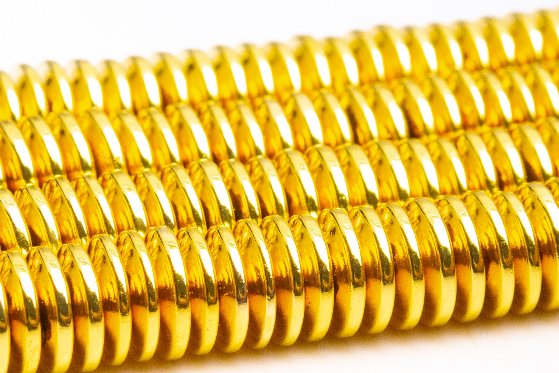 6x1mm 18k Gold Tone Hematite Beads Grade Aaa Gemstone Rondelle Loose Beads 15.5" / 7.5" Bulk Lot Options (106969)