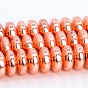 6x2MM 18k Rose Gold Tone Hematite Beads Grade AAA Gemstone Full Strand Rondelle Loose Beads 15.5" / 7.5" Bulk Lot Options (106940)
