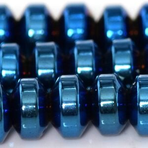 6x3MM Blue Hematite Beads Grade AAA Gemstone Rondelle Loose Beads 15" / 7" Bulk Lot Options (101400)