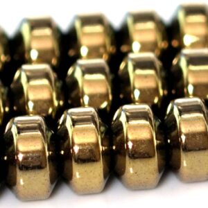 6x3MM Champagne Gold Hematite Beads Grade AAA Gemstone Rondelle Loose Beads 15.5" / 7.5" Bulk Lot Options(101394)