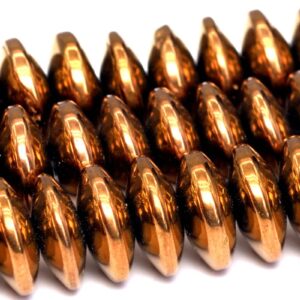 8x3MM Gold Hematite Beads Grade AAA Natural Gemstone Rondelle Loose Beads 16" / 7.5" Bulk Lot Options(101415)