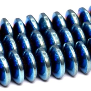 8x3MM Light Blue Hematite Beads Grade AAA Natural Gemstone Rondelle Loose Beads 15.5" / 7.5" Bulk Lot Options (101942)
