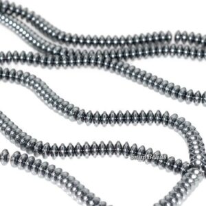 Noir Black Hematite Gemstone Black Rondelle Saucer Slice 6x3mm Loose Beads 16 inch Full Strand (90147086-340)